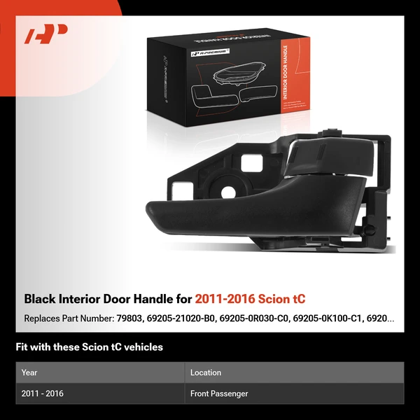 Black Interior Door Handle for 2011-2016 Scion tC