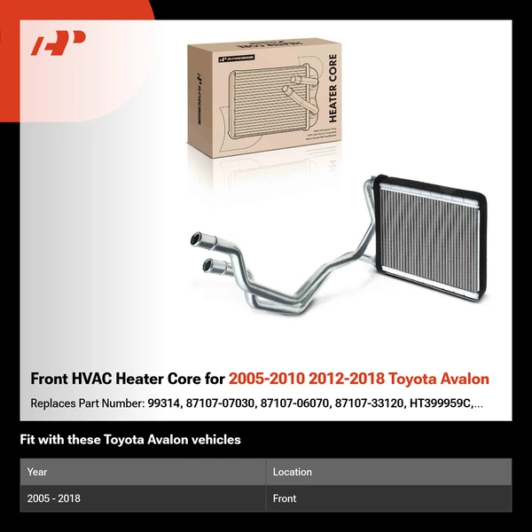 Front HVAC Heater Core for 2005-2010 2012-2018 Toyota Avalon