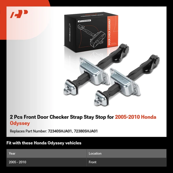 2 Pcs Front Door Checker Strap Stay Stop for 2005-2010 Honda Odyssey