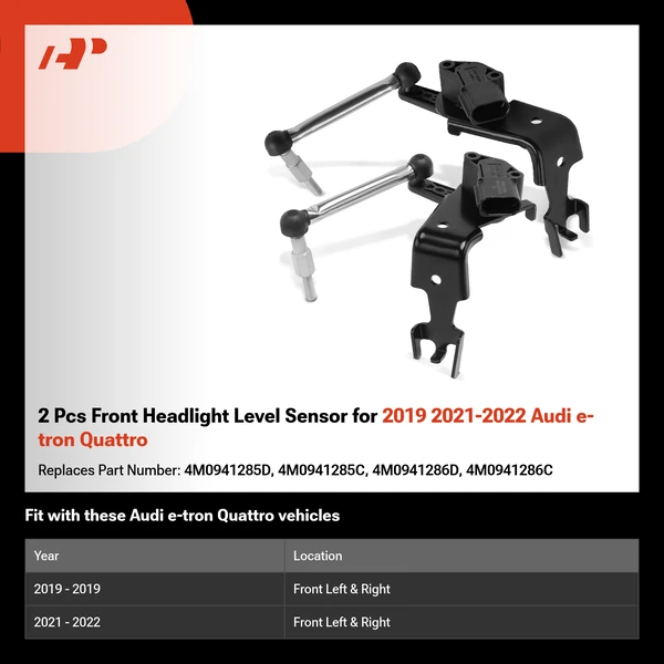 2 Pcs Front Headlight Level Sensor for 2019 2021-2022 Audi e-tron Quattro