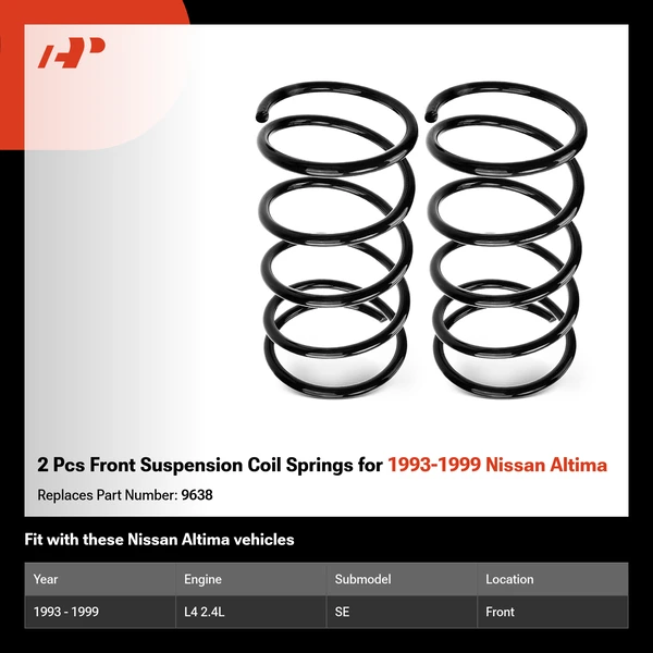 2 Pcs Front Suspension Coil Springs for 1993-1999 Nissan Altima
