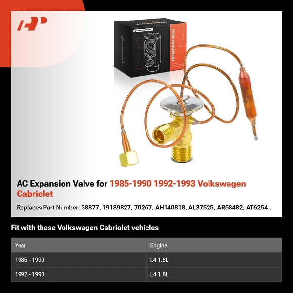 AC Expansion Valve for 1985-1990 1992-1993 Volkswagen Cabriolet