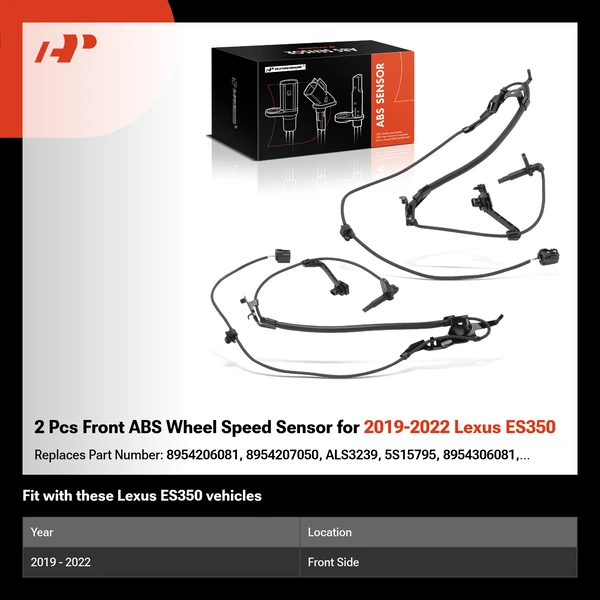 2 Pcs Front ABS Wheel Speed Sensor for 2019-2022 Lexus ES350