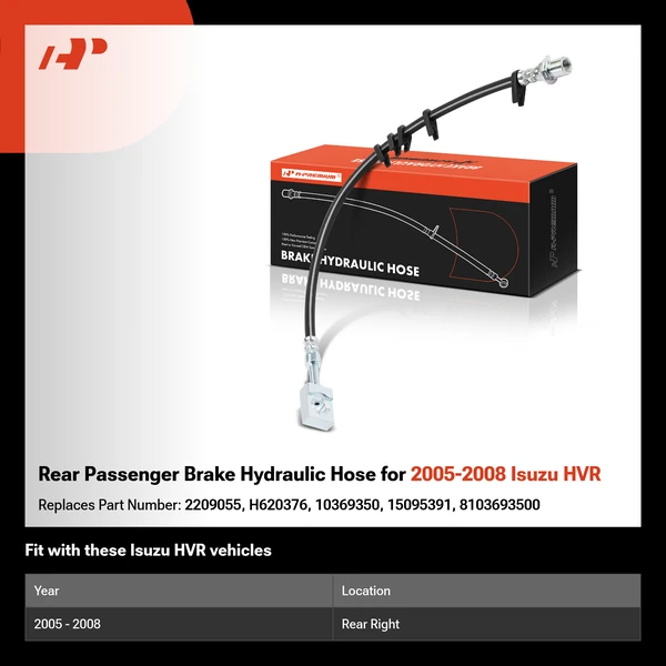 Rear Passenger Brake Hydraulic Hose for 2005-2008 Isuzu HVR