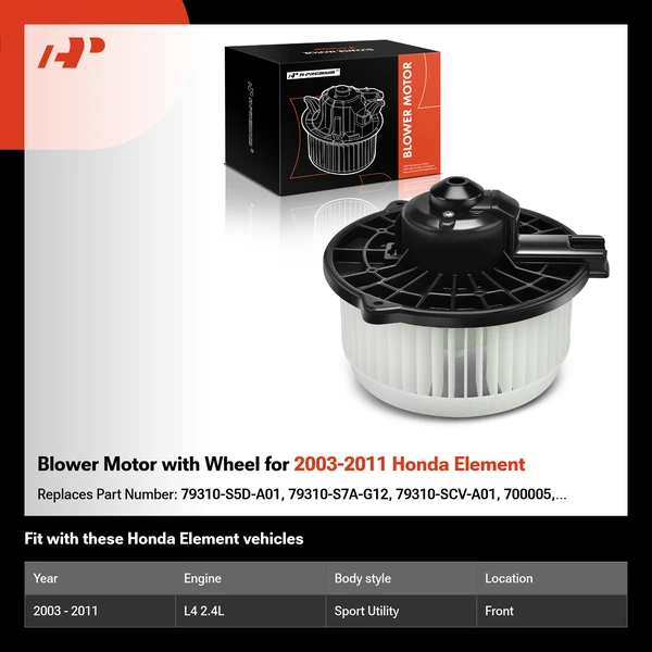 Blower Motor with Wheel for 2003-2011 Honda Element