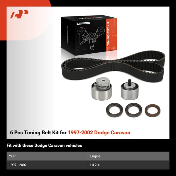 6 Pcs Timing Belt Kit for 1997-2002 Dodge Caravan