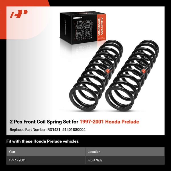 2 Pcs Front Coil Spring Set for 1997-2001 Honda Prelude