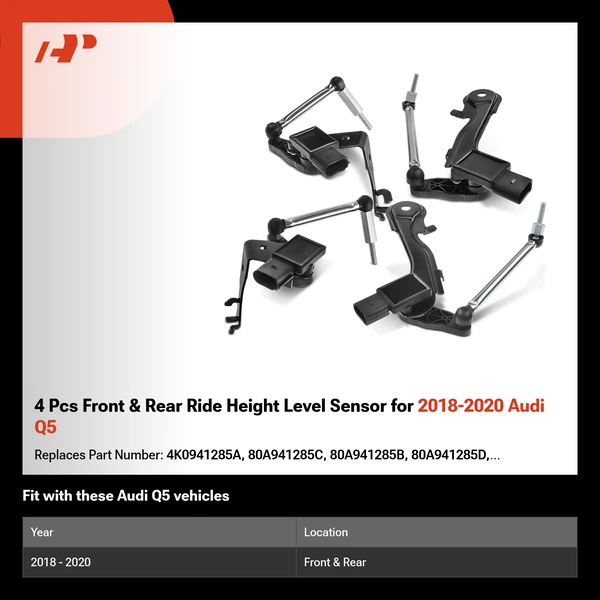 4 Pcs Front & Rear Ride Height Level Sensor for 2018-2020 Audi Q5