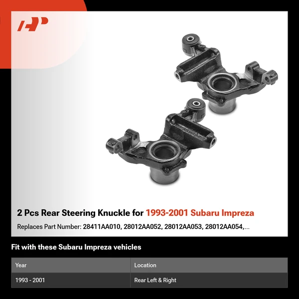 2 Pcs Rear Steering Knuckle for 1993-2001 Subaru Impreza
