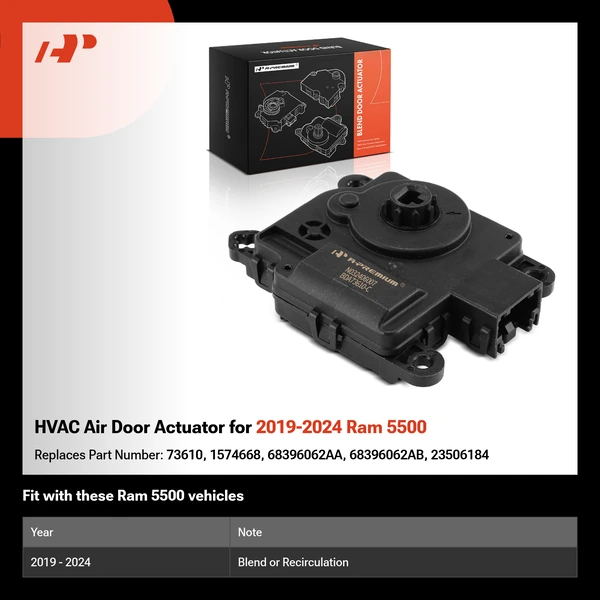 HVAC Air Door Actuator for 2019-2024 Ram 5500