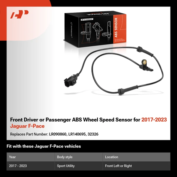 Front Driver or Passenger ABS Wheel Speed Sensor for 2017-2023 Jaguar F-Pace