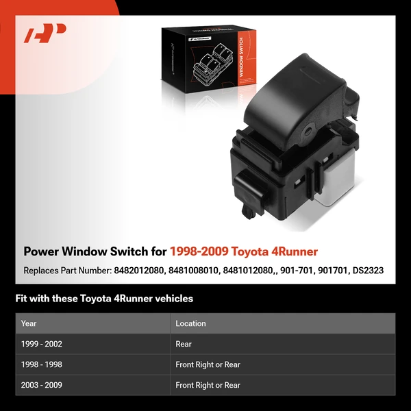Power Window Switch for 1998-2009 Toyota 4Runner
