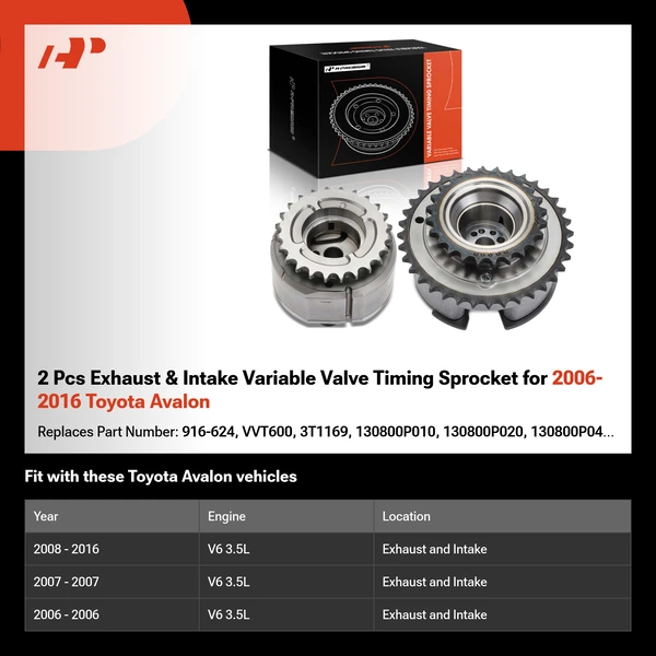 2 Pcs Exhaust & Intake Variable Valve Timing Sprocket for 2006-2016 Toyota Avalon