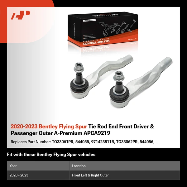 2020-2023 Bentley Flying Spur Tie Rod End Front Driver & Passenger Outer A-Premium APCA9219