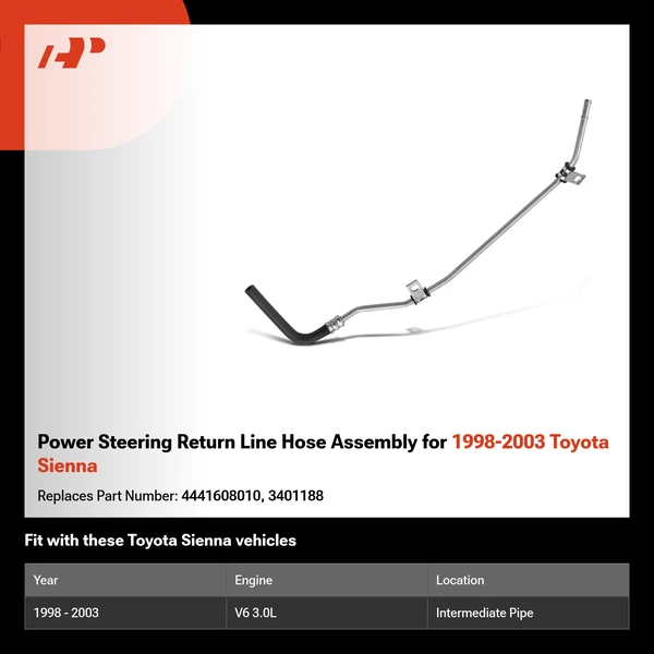 Power Steering Return Line Hose Assembly for 1998-2003 Toyota Sienna