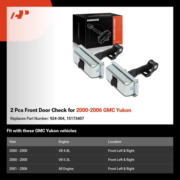 2 Pcs Front Door Check for 2000-2006 GMC Yukon