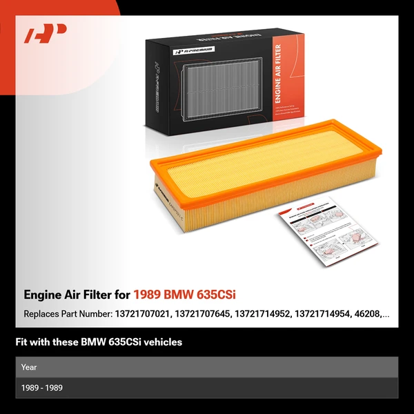 Engine Air Filter for 1989 BMW 635CSi