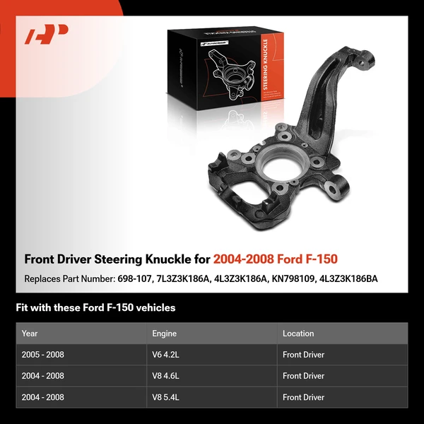 Front Driver Steering Knuckle for 2004-2008 Ford F-150