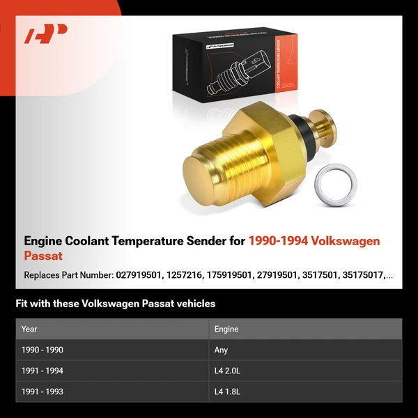 Engine Coolant Temperature Sender for 1990-1994 Volkswagen Passat