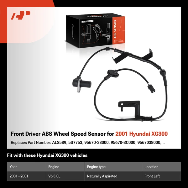 Front Driver ABS Wheel Speed Sensor for 2001 Hyundai XG300
