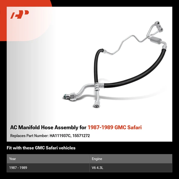 AC Manifold Hose Assembly for 1987-1989 GMC Safari