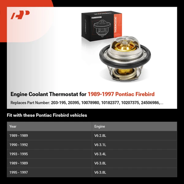 Engine Coolant Thermostat for 1989-1997 Pontiac Firebird