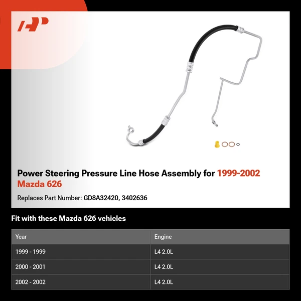 Power Steering Pressure Line Hose Assembly for 1999-2002 Mazda 626