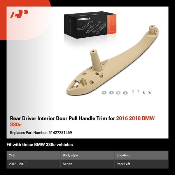 Rear Driver Interior Door Pull Handle Trim for 2016 2018 BMW 330e