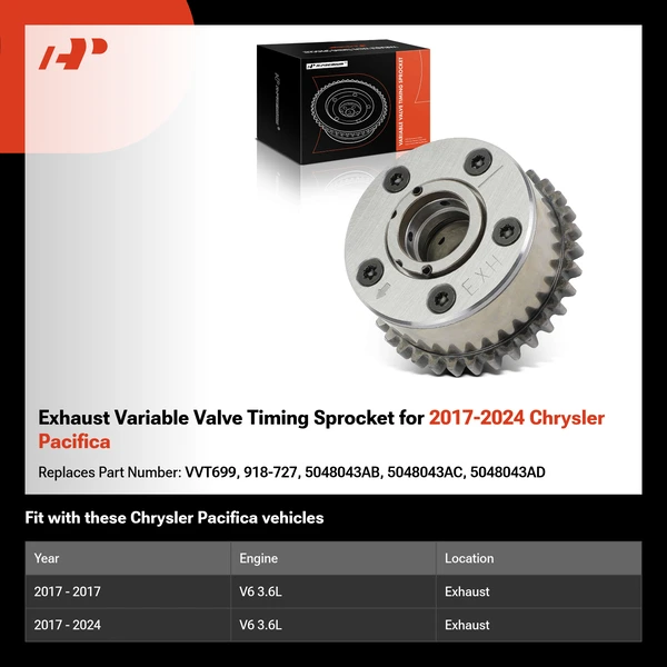 Exhaust Variable Valve Timing Sprocket for 2017-2024 Chrysler Pacifica