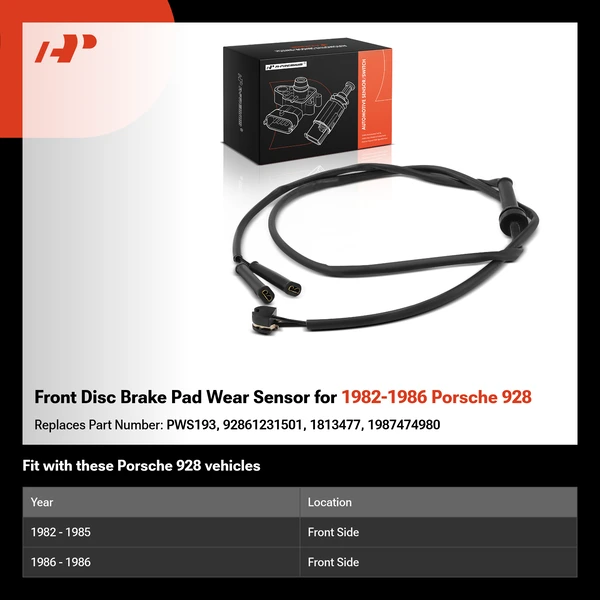 Front Disc Brake Pad Wear Sensor for 1982-1986 Porsche 928