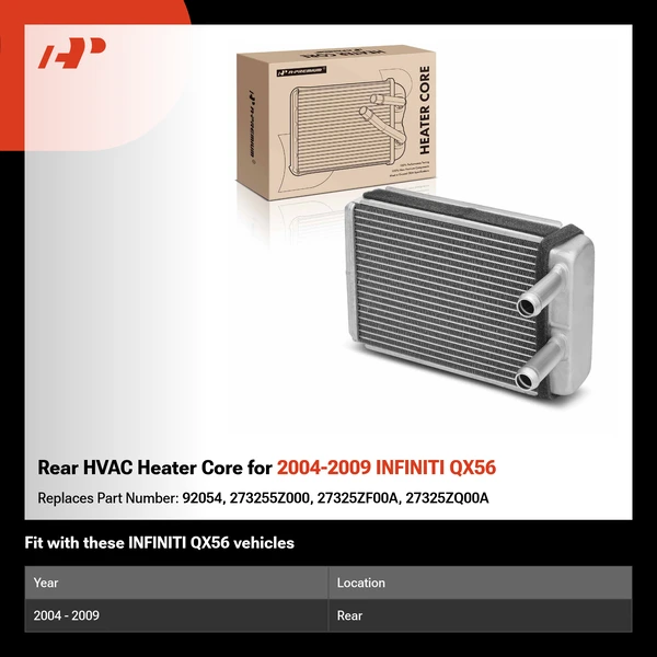 Rear HVAC Heater Core for 2004-2009 INFINITI QX56