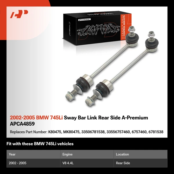 2002-2005 BMW 745Li Sway Bar Link Rear Side A-Premium APCA4859