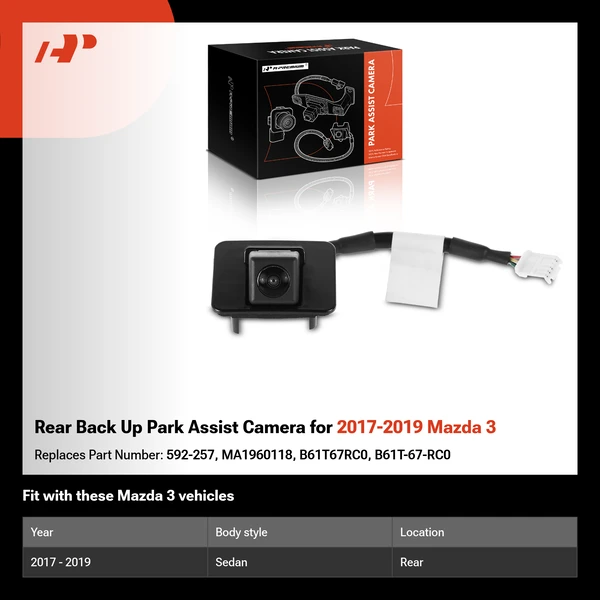 Rear Back Up Park Assist Camera for 2017-2019 Mazda 3