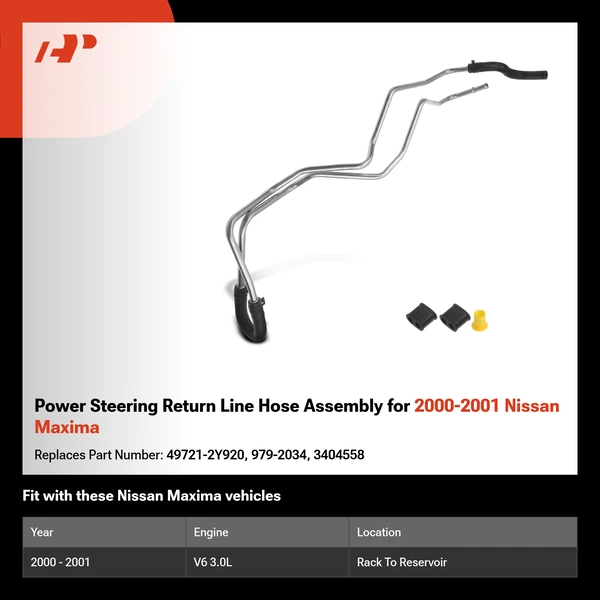 Power Steering Return Line Hose Assembly for 2000-2001 Nissan Maxima