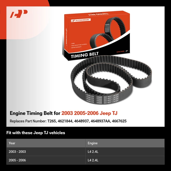 Engine Timing Belt for 2003 2005-2006 Jeep TJ