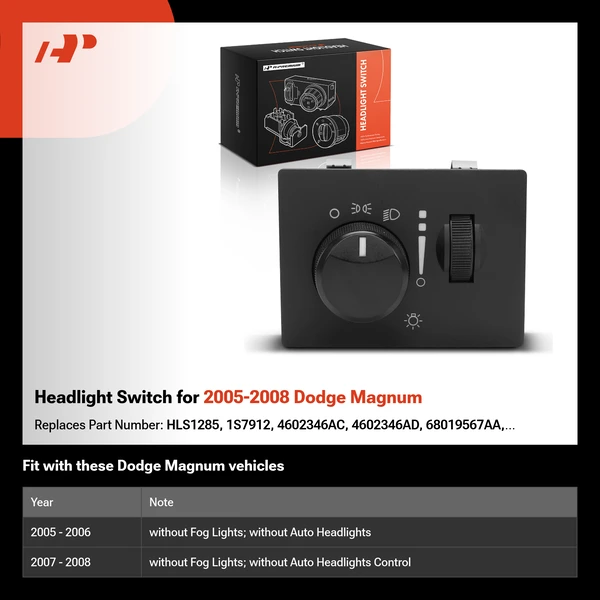 Headlight Switch for 2005-2008 Dodge Magnum