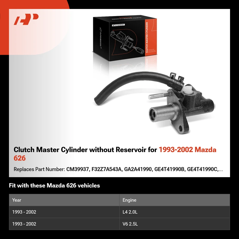 Clutch Master Cylinder without Reservoir for 1993-2002 Mazda 626