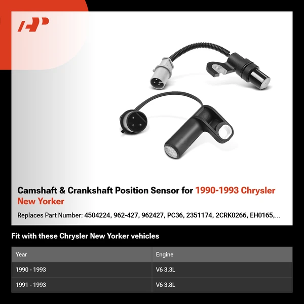 Camshaft & Crankshaft Position Sensor for 1990-1993 Chrysler New Yorker