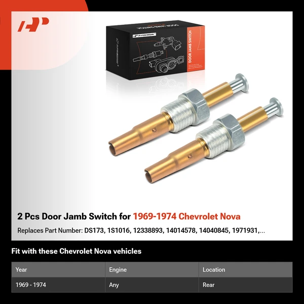 2 Pcs Door Jamb Switch for 1969-1974 Chevrolet Nova