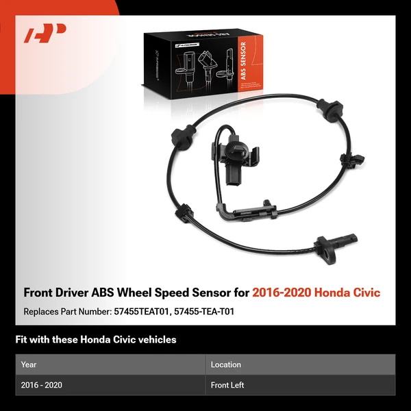 Front Driver ABS Wheel Speed Sensor for 2016-2020 Honda Civic