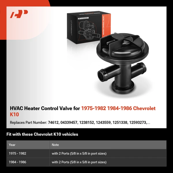 HVAC Heater Control Valve for 1975-1982 1984-1986 Chevrolet K10