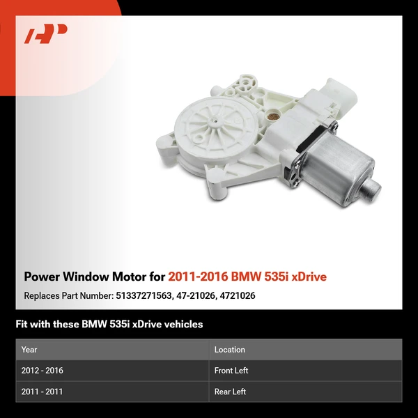 Power Window Motor for 2011-2016 BMW 535i xDrive