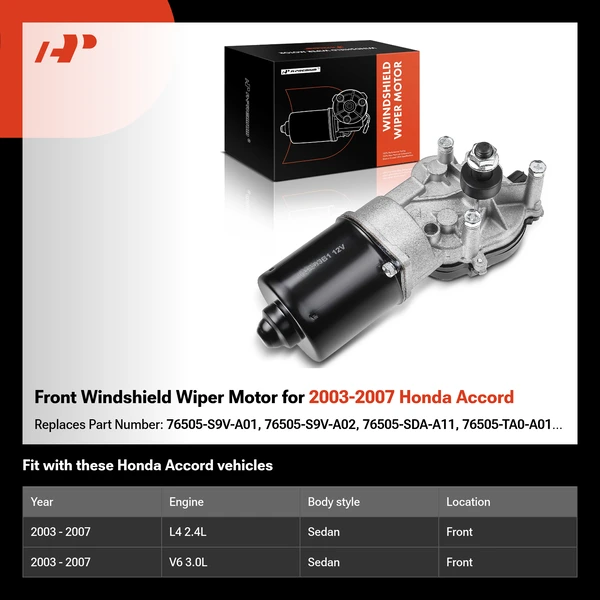 Front Windshield Wiper Motor for 2003-2007 Honda Accord