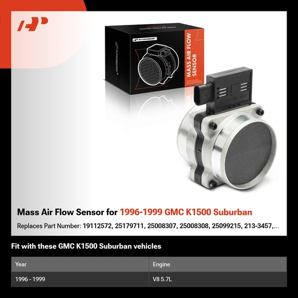 Mass Air Flow Sensor for 1996-1999 GMC K1500 Suburban