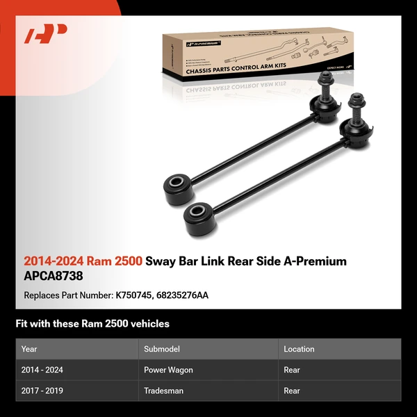 2014-2024 Ram 2500 Sway Bar Link Rear Side A-Premium APCA8738