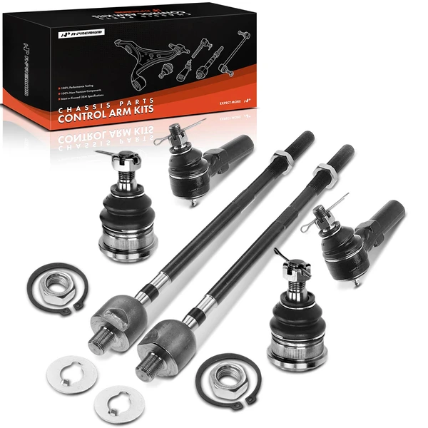 A Set of 6 Ball Joint and Tie Rod End Kit Front Side A-Premium APCA2498