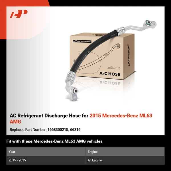 AC Refrigerant Discharge Hose for 2015 Mercedes-Benz ML63 AMG