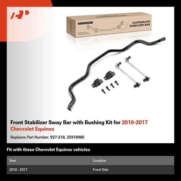 Front Stabilizer Sway Bar with Bushing Kit for 2010-2017 Chevrolet Equinox