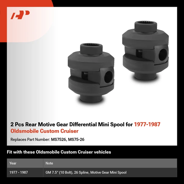 2 Pcs Rear Motive Gear Differential Mini Spool for 1977-1987 Oldsmobile Custom Cruiser