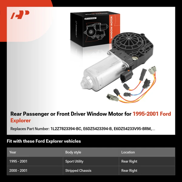 Rear Passenger or Front Driver Window Motor for 1995-2001 Ford Explorer